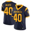 Pat McAfee West Virginia Mountaineers Football Navy Game Jersey - All Stitched