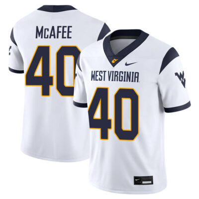 Pat McAfee West Virginia Mountaineers Football White Game Jersey - All Stitched
