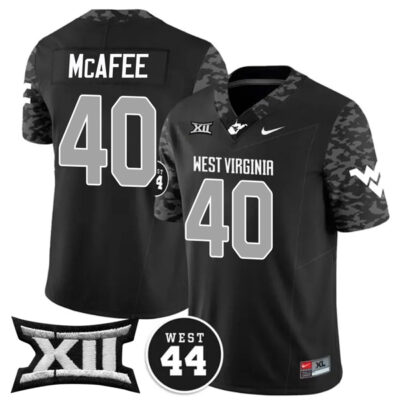 Pat McAfee West Virginia Mountaineers Football Black Vapor F.U.S.E Limited Jersey w/ XII Patch - All Stitched