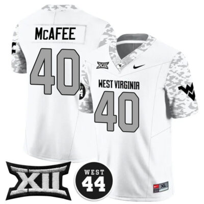 Pat McAfee West Virginia Mountaineers Football White Vapor F.U.S.E Limited Jersey w/ XII Patch - All Stitched