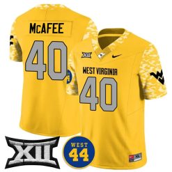 Pat McAfee West Virginia Mountaineers Football Gold Vapor F.U.S.E Limited Jersey w/ XII Patch - All Stitched