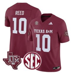 Marcel Reed Texas A&M Aggies Football Maroon Home Jersey - All Stitched