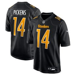 George Pickens Pittsburgh Steelers Black Carbon Game Jersey - All Stitched