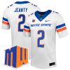 Ashton Jeanty Boise State Broncos Football White Away Jersey w/ MWC Patch - All Stitched