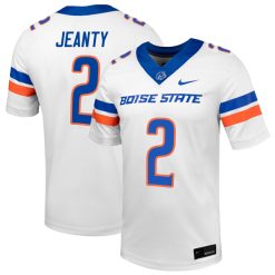 Ashton Jeanty Boise State Broncos Football White Away Jersey - All Stitched