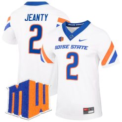 Ashton Jeanty Boise State Broncos Football White Untouchable Jersey w/ MWC Patch - All Stitched