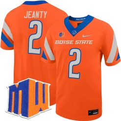Ashton Jeanty Boise State Broncos Football Orange Untouchable Jersey w/ MWC Patch - All Stitched