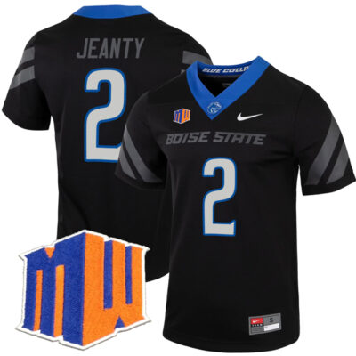 Ashton Jeanty Boise State Broncos Football Black Untouchable Jersey w/ MWC Patch - All Stitched