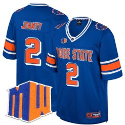Ashton Jeanty Boise State Broncos Football Royal Colosseum Retro Jersey Jersey w/ MWC Patch - All Stitched