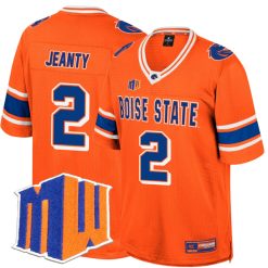 Ashton Jeanty Boise State Broncos Football Orange Colosseum Retro Jersey Jersey w/ MWC Patch - All Stitched