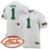 Cam Ward Miami Hurricanes Football White Away Jersey - All Stitched