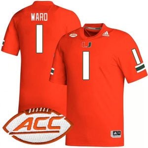 Cam Ward Miami Hurricanes Football Orange Home Game Jersey - All Stitched