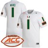 Cam Ward Miami Hurricanes Football White Away Game Jersey - All Stitched
