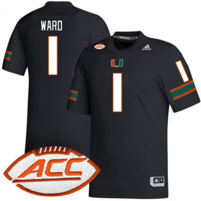 Cam Ward Miami Hurricanes Football Black Alternate Game Jersey - All Stitched