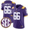 Will Campbell LSU Tigers Football Purple Home Jersey w/ SEC Patch - All Stitched