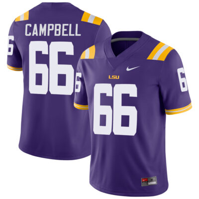 Will Campbell LSU Tigers Football Purple Home Jersey - All Stitched