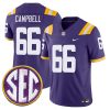 Will Campbell LSU Tigers Football Purple Vapor F.U.S.E Limited Jersey w/ SEC Patch - All Stitched