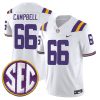 Will Campbell LSU Tigers Football White Vapor F.U.S.E Limited Jersey w/ SEC Patch - All Stitched