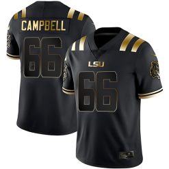 Will Campbell LSU Tigers Football Black Gold Jersey - All Stitched