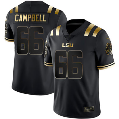 Will Campbell LSU Tigers Football Black Gold Jersey - All Stitched