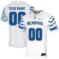 Custom Memphis Tigers Football White Away Jersey - All Stitched