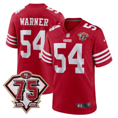 Fred Warner San Francisco 49ers 75th Anniversary Scarlet Game Jersey - All Stitched