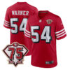 Fred Warner San Francisco 49ers 75th Anniversary Scarlet Alternate Game Jersey - All Stitched