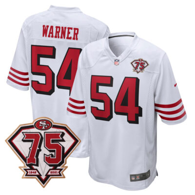 Fred Warner San Francisco 49ers 75th Anniversary White 2nd Alternate Game Jersey - All Stitched