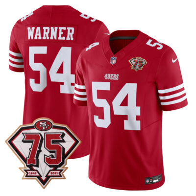 Fred Warner San Francisco 49ers 75th Anniversary Scarlet Vapor F.U.S.E Limited Jersey - All Stitched