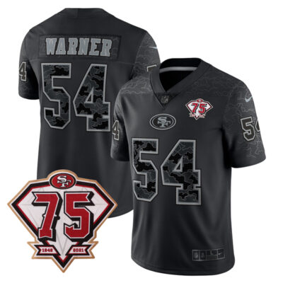 Fred Warner San Francisco 49ers 75th Anniversary Black RFLCTV Limited Jersey - All Stitched