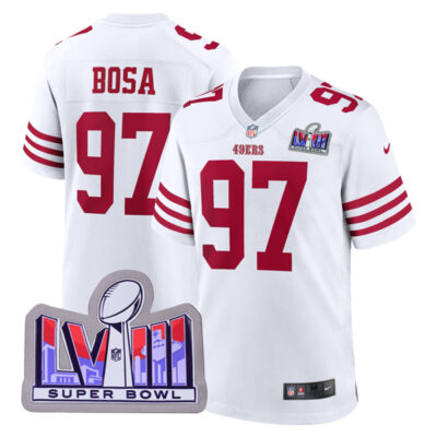 Nick Bosa San Francisco 49ers SBLVIII White Game Jersey - All Stitched