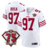 Nick Bosa San Francisco 49ers 75th Anniversary White Game Jersey - All Stitched