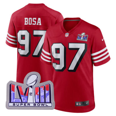 Nick Bosa San Francisco 49ers SBLVIII Scarlet Alternate Game Jersey - All Stitched