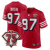 Nick Bosa San Francisco 49ers 75th Anniversary Scarlet Alternate Game Jersey - All Stitched