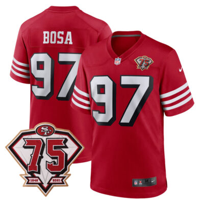 Nick Bosa San Francisco 49ers 75th Anniversary Scarlet Alternate Game Jersey - All Stitched