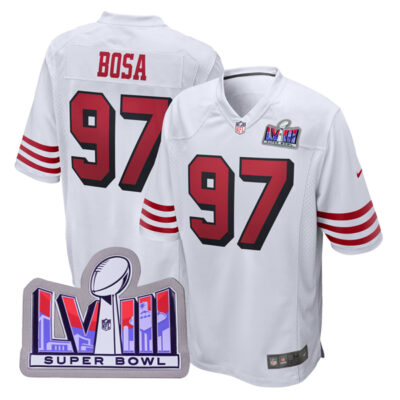 Nick Bosa San Francisco 49ers SBLVIII White 2nd Alternate Game Jersey - All Stitched