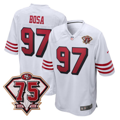 Nick Bosa San Francisco 49ers 75th Anniversary White 2nd Alternate Game Jersey - All Stitched