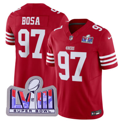 Nick Bosa San Francisco 49ers SBLVIII Scarlet Vapor F.U.S.E Limited Jersey - All Stitched