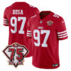 Nick Bosa San Francisco 49ers 75th Anniversary Scarlet Vapor F.U.S.E Limited Jersey - All Stitched