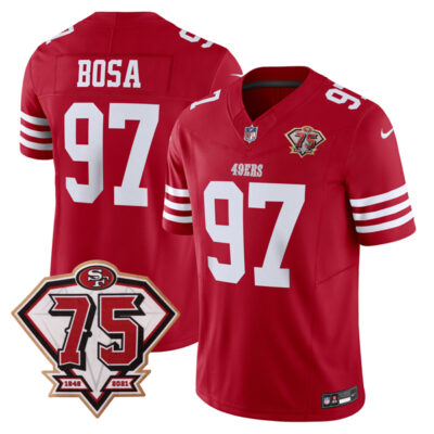 Nick Bosa San Francisco 49ers 75th Anniversary Scarlet Vapor F.U.S.E Limited Jersey - All Stitched