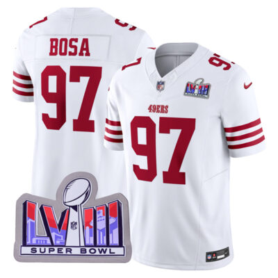 Nick Bosa San Francisco 49ers SBLVIII White Vapor F.U.S.E Limited Jersey - All Stitched