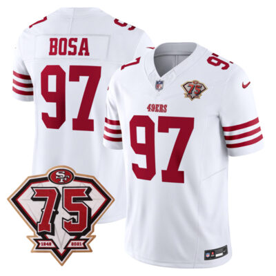 Nick Bosa San Francisco 49ers 75th Anniversary White Vapor F.U.S.E Limited Jersey - All Stitched