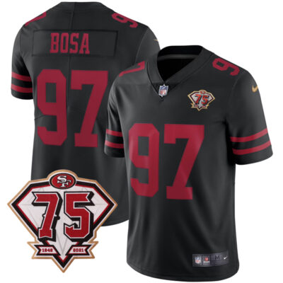 Nick Bosa San Francisco 49ers 75th Anniversary Black Limited Jersey - All Stitched