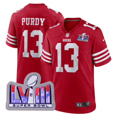 Brock Purdy San Francisco 49ers SBLVIII Scarlet Game Jersey - All Stitched