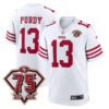 Brock Purdy San Francisco 49ers 75th Anniversary White Game Jersey - All Stitched