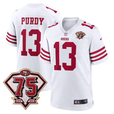 Brock Purdy San Francisco 49ers 75th Anniversary White Game Jersey - All Stitched