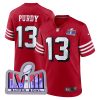 Brock Purdy San Francisco 49ers Scarlet Alternate Game Jersey - All Stitched