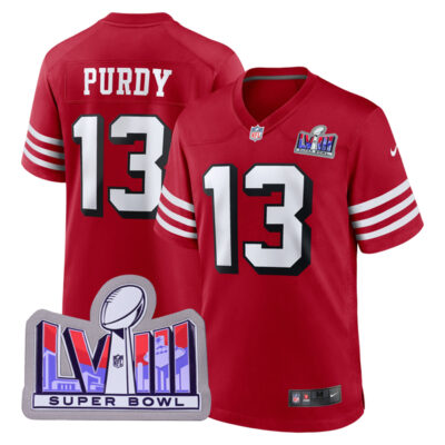 Brock Purdy San Francisco 49ers SBLVIII Scarlet Alternate Game Jersey - All Stitched