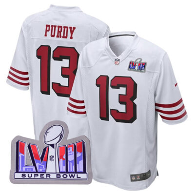 Brock Purdy San Francisco 49ers SBLVIII White 2nd Alternate Game Jersey - All Stitched