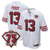 Brock Purdy San Francisco 49ers 75th Anniversary White 2nd Alternate Game Jersey - All Stitched